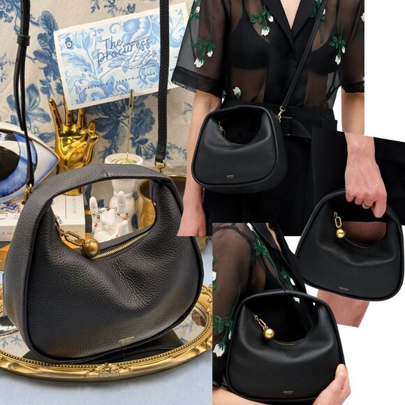 🆕 OROTON 🧿 NWT Clara Mini Convertible Crossbody Bag, Black Leather - Picture 1 of 16
